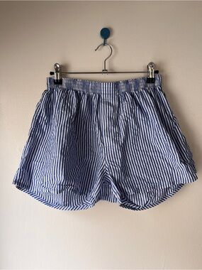 Blue and White Striped Boxers